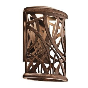 Kichler Lighting 49249AGZ LED Maya Palm 13-1/2-Inch Light Outdoor LED Wall Lantern, Aged Bronze