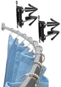 WingIts C-WCRSS5-6BAW Crescent Curved Shower Rod 5-Foot 6-Inch Projection, Brushed Nickel Stainless Steel wiith Bath Accessory WingIt Fastener