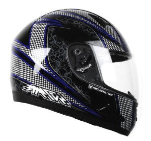 Raptor Full Face Helmet with Asphalt Graphic (Blue, Medium)