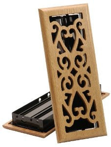 Imperial Manufacturing RG1835 4-Inch by 12-Inch Light Oak Scroll Floor Register