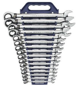 GearWrench 9602 16-Piece Reversible Combination Ratcheting Wrench Set, Metric