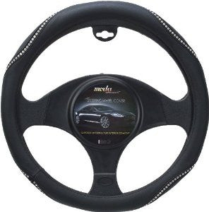 Moda Motorsports 9032 Medium Black-Ice Crystal Bling Leatherette Steering Wheel Cover