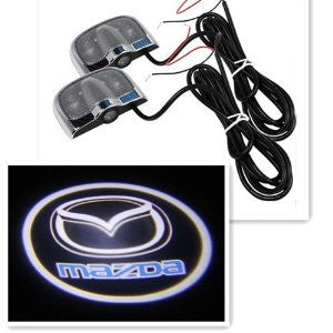 Mazda New 2pcs Car Laser LED Light Welcome Light Door Shadow for Mazda (No Drill Type Design)