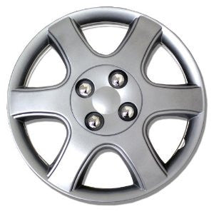 TuningPros WSC-888S14 Hubcaps Wheel Skin Cover 14-Inches Silver Set of 4