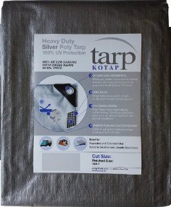 Kotap TRS-2424 Heavy-Duty 14 by 14 Cross Weave UV Blocking 24-by-24 Foot Silver 10-mil Poly Tarp