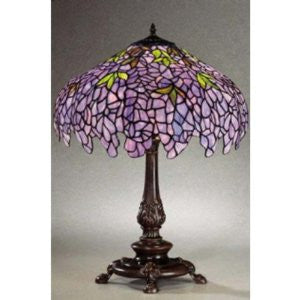 Chloe Lighting CH16828P-TL2 Tiffany-Style Wisteria 2-Light Table Lamp with 16-Inch Shade