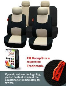 FH-FB050114 Flat Cloth Car Seat Covers Beige Color