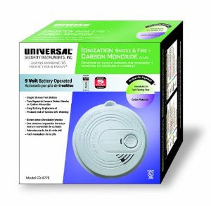 Universal Security Instruments CD-9775 9-Volt Battery Operated Combination Ionization Smoke and Carbon Monoxide Alarm