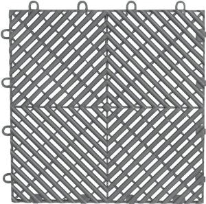 Gladiator GarageWorks GAFT04DTPS Silver Drain Floor Tile, 4-Pack