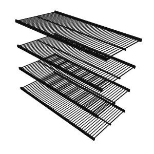 Flow Wall FSS-VM2412-4B2C-K 2-Foot Black Shelf, Add-on Accessory for Flow Wall Systems, 4-Pack